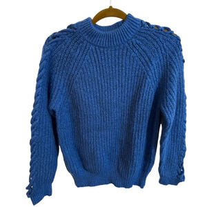 Alice Blue Royal Blue Knit Sweater w/ Cut out arm detail